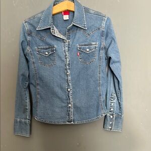 Levi's Blue Fitted Long Sleeve Button Down Shirt